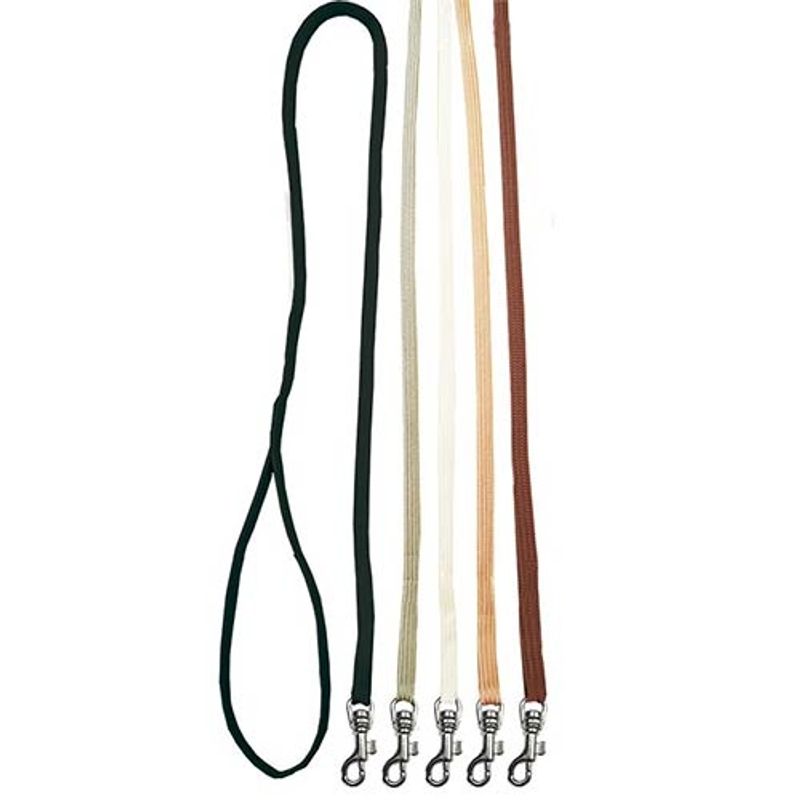 Utstillingsline flat nylon (Brown) med sølv krok 7mm x 84cm, Sho