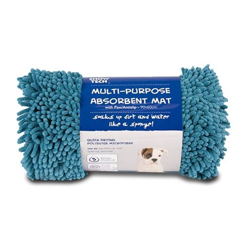 Multipurpose Anti-Slip Absorbent Mat Pawprint (Turkis), ShowTech