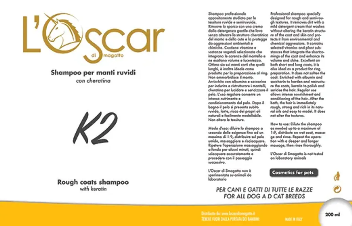 K2 - Rough Shampoo, 250 ml bottle, L'Oscar