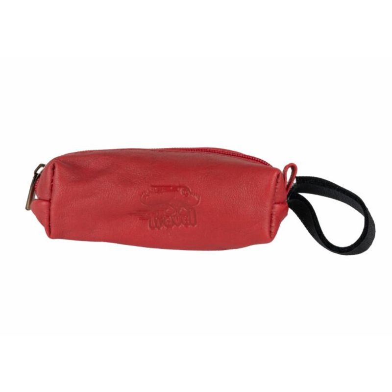 Poop Bag Holder Leather - Red, Travel